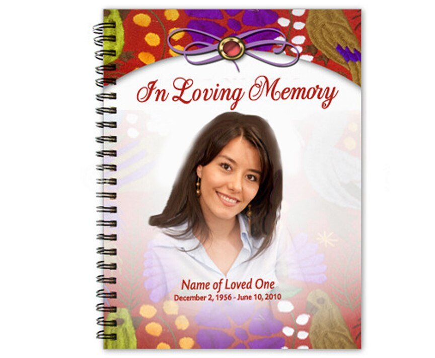 Bonita Spiral Wire Bind Memorial Funeral Guest Book - The Funeral Program Site