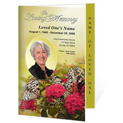 Bouquet 4 - Sided Graduated Funeral Program Template - The Funeral Program Site