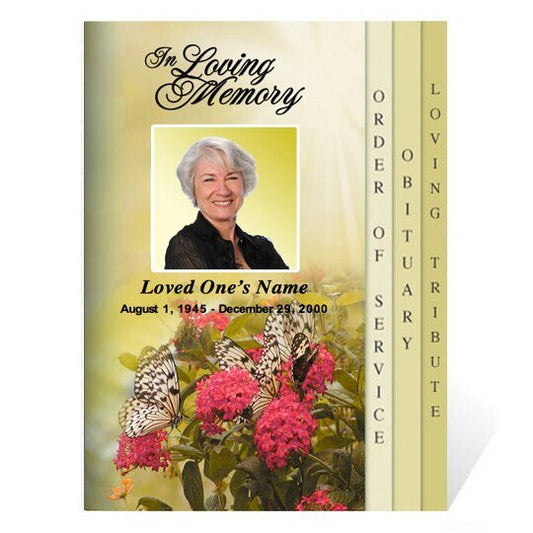 Bouquet 8 - Sided Graduated Program Template - The Funeral Program Site