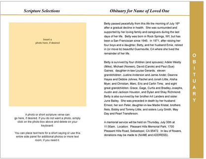 Bouquet 8 - Sided Graduated Program Template - The Funeral Program Site