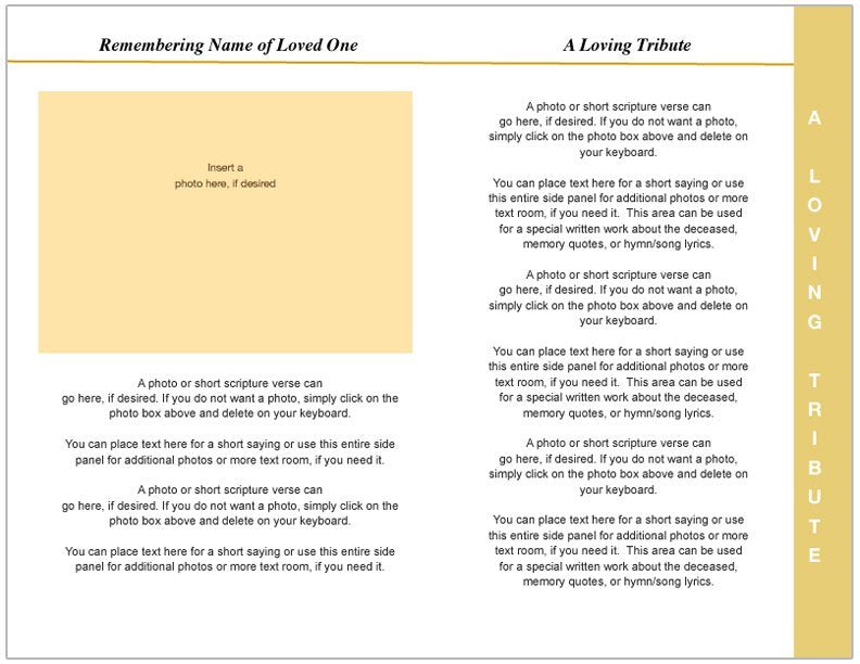 Bouquet 8 - Sided Graduated Program Template - The Funeral Program Site