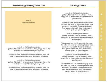 Bouquet 8 - Sided Graduated Program Template - The Funeral Program Site