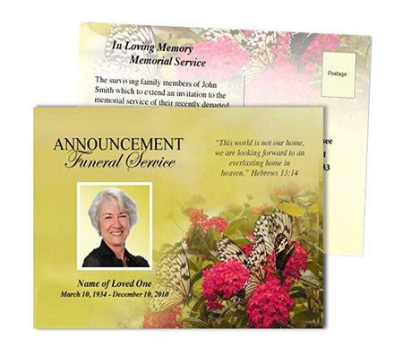 Bouquet Funeral Announcement Template - The Funeral Program Site