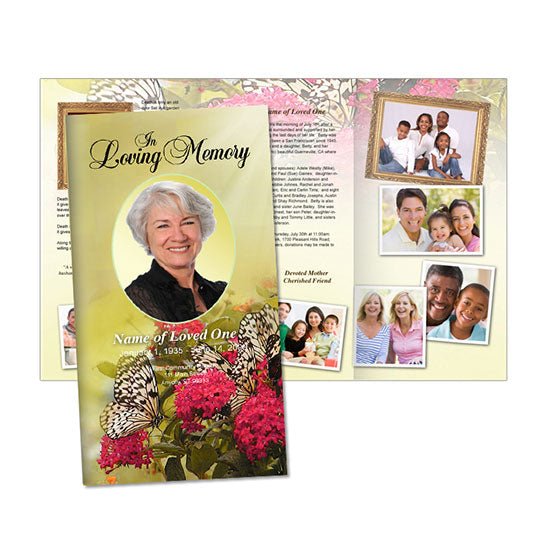 Bouquet Funeral Brochure Template - The Funeral Program Site