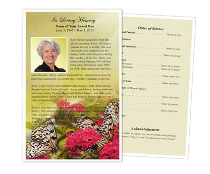 Bouquet Funeral Flyer Template - The Funeral Program Site