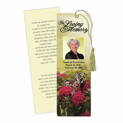 Bouquet Memorial Bookmark Template - The Funeral Program Site