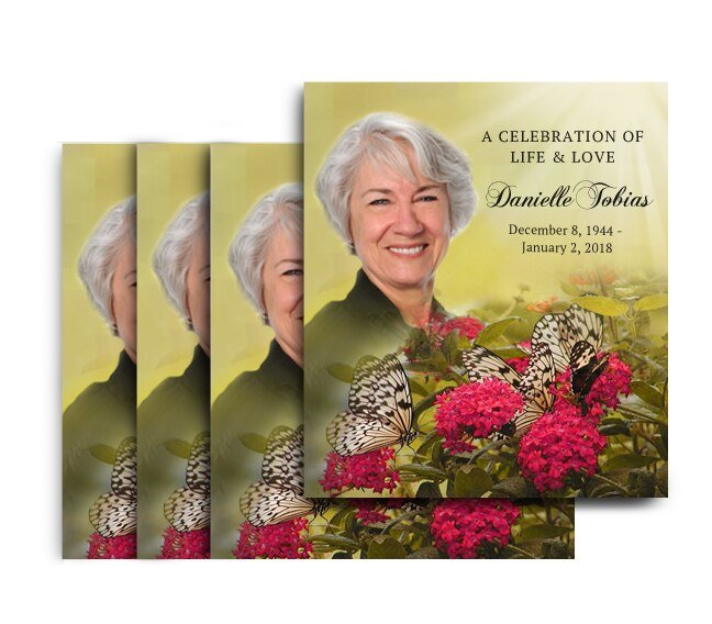 Bouquet Memorial Cards Done For You Design & Print (Pack of 50) - The Funeral Program Site