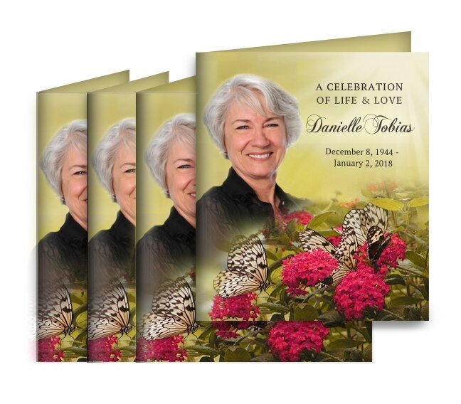 Bouquet Memorial Cards Done For You Design & Print (Pack of 50) - The Funeral Program Site