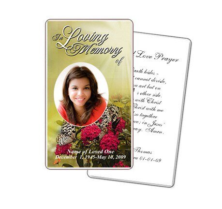 Bouquet Prayer Card Template - The Funeral Program Site