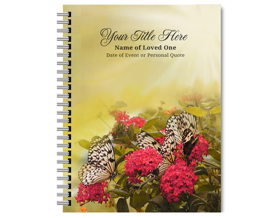 Bouquet Spiral Wire Bind Memorial Funeral Guest Book - The Funeral Program Site