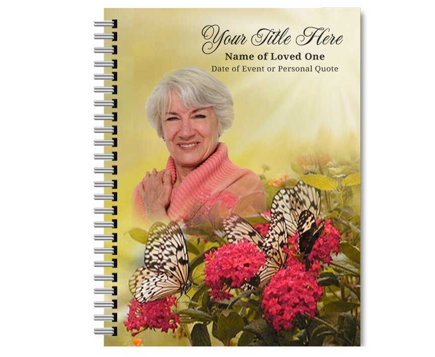 Bouquet Spiral Wire Bind Memorial Funeral Guest Book - The Funeral Program Site