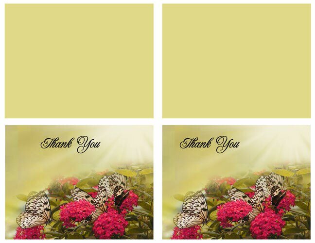 Bouquet Thank You Card Template - The Funeral Program Site