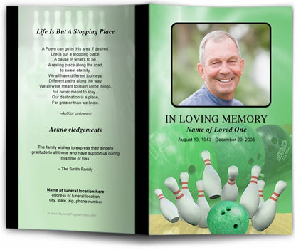 Bowling Funeral Program Template - The Funeral Program Site