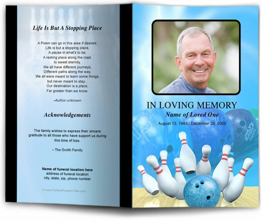 Bowling Funeral Program Template - The Funeral Program Site