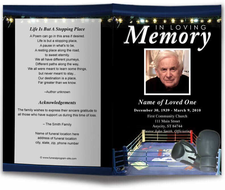 Boxing Funeral Program Template - The Funeral Program Site