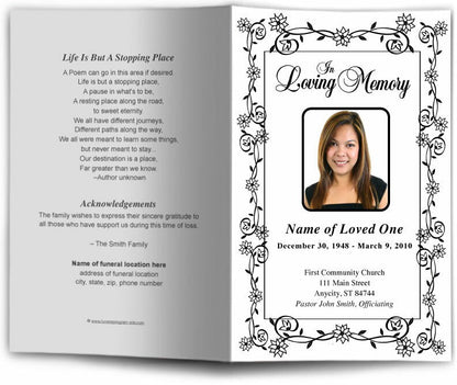 Branches Funeral Program Template - The Funeral Program Site