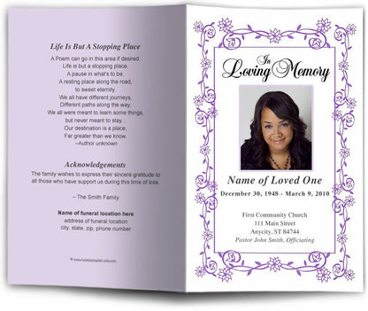 Branches Funeral Program Template - The Funeral Program Site