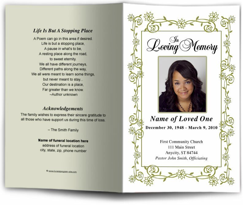 Branches Funeral Program Template - The Funeral Program Site