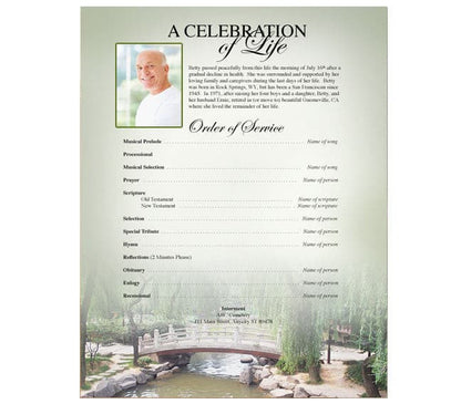 Bridge Funeral Flyer Template - The Funeral Program Site