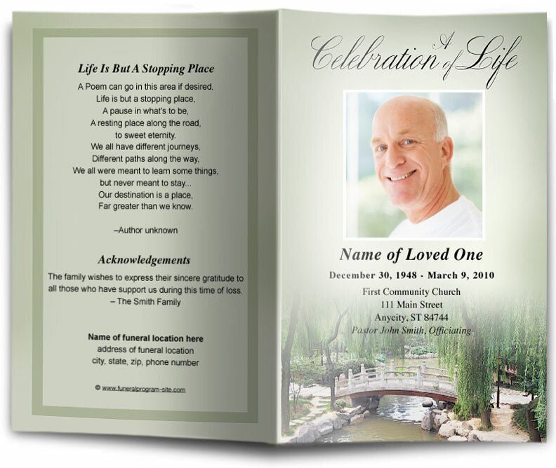 Bridge Funeral Program Template - The Funeral Program Site