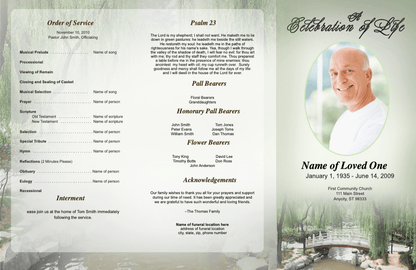 Bridge Trifold Funeral Brochure Template - The Funeral Program Site