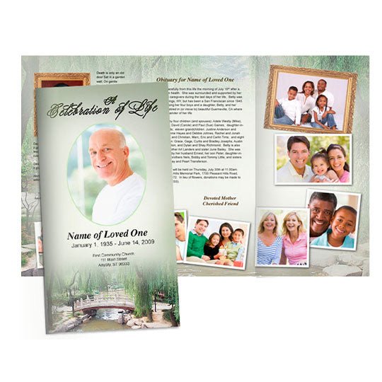 Bridge Trifold Funeral Brochure Template - The Funeral Program Site