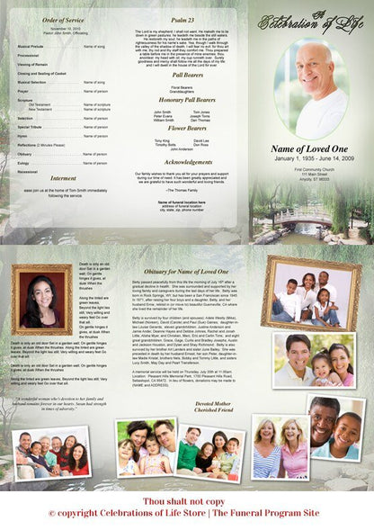 Bridge Trifold Funeral Brochure Template - The Funeral Program Site