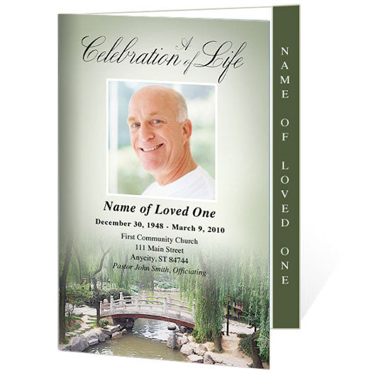 Bridge 4-Sided Graduated Funeral Program Template.