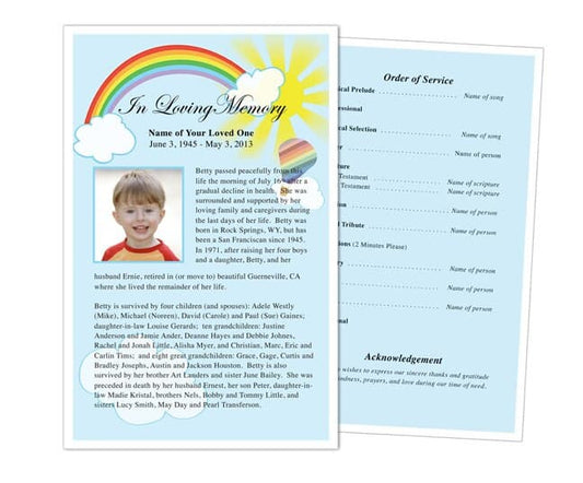 Bright Funeral Flyer Template - The Funeral Program Site