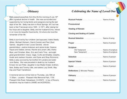 Bright Funeral Program Template - The Funeral Program Site