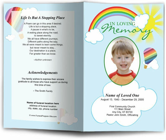 Bright Funeral Program Template - The Funeral Program Site