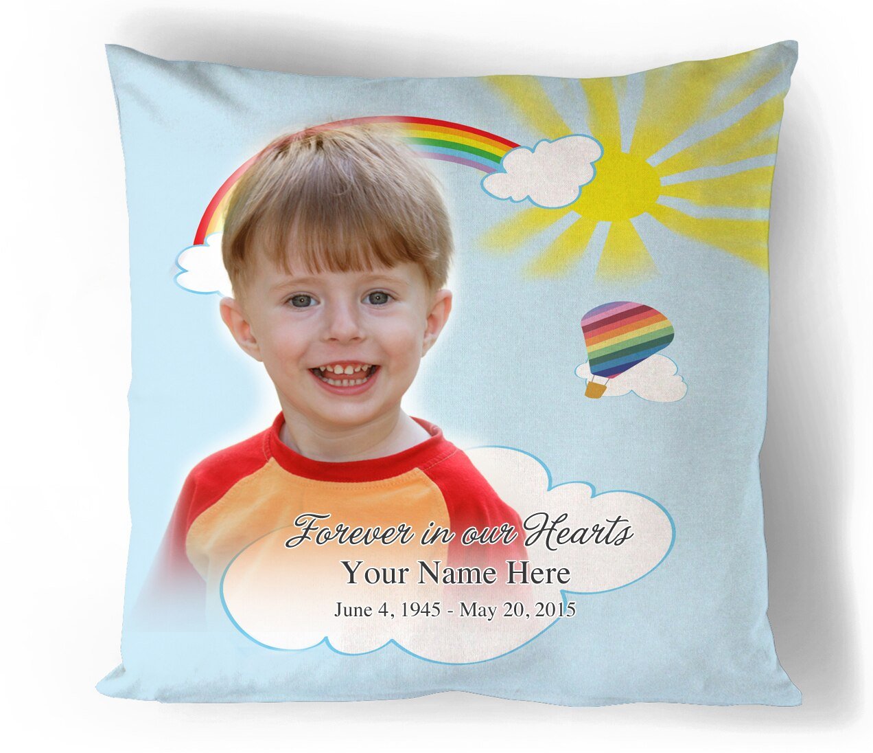 Bright In Loving Memory Memorial Pillow - The Funeral Program Site