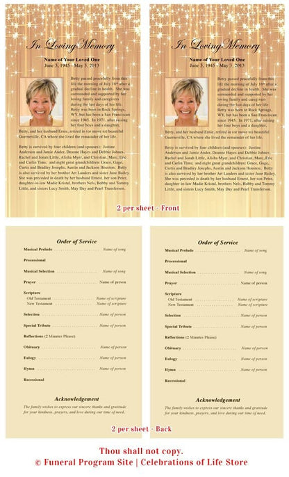 Brilliance Funeral Flyer Template - The Funeral Program Site