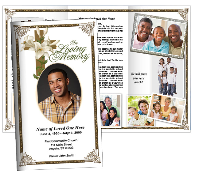 Bethany Trifold Funeral Brochure Template – The Funeral Program Site