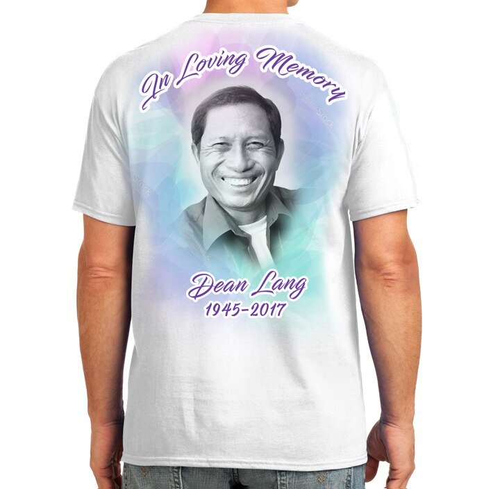 Brush Strokes 2 - Sided In Loving Memory T-Shirt (Men - Women) - The Funeral Program Site