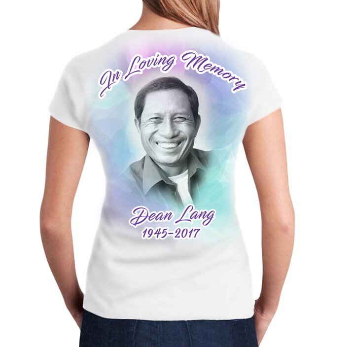 Brush Strokes 2 - Sided In Loving Memory T-Shirt (Men - Women) - The Funeral Program Site