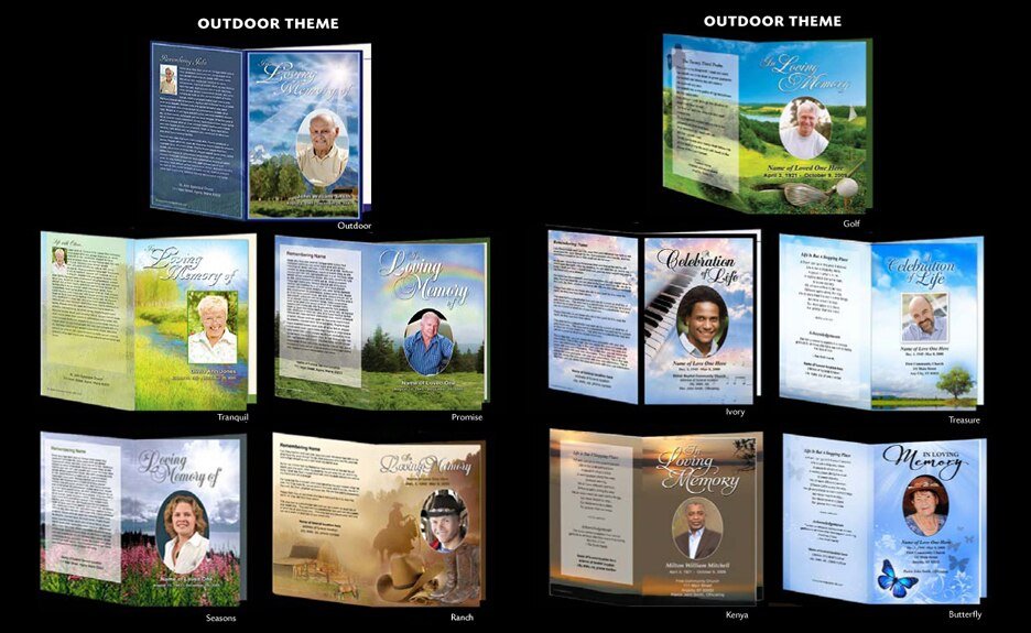 Business 60 BiFold Funeral Program Software Package - The Funeral Program Site