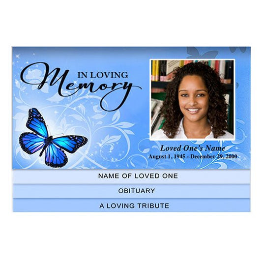 Butterfly 8 - Sided Graduated Bottom Fold Template - The Funeral Program Site