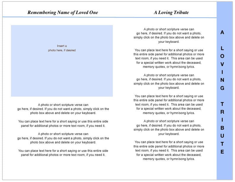 Butterfly 8 - Sided Graduated Funeral Program Template - The Funeral Program Site