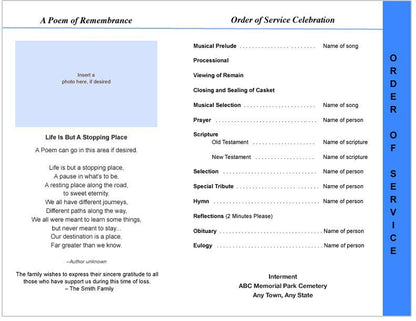 Butterfly 8 - Sided Graduated Funeral Program Template - The Funeral Program Site