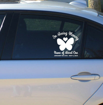 Butterfly In Loving Memory Car Decal - The Funeral Program Site