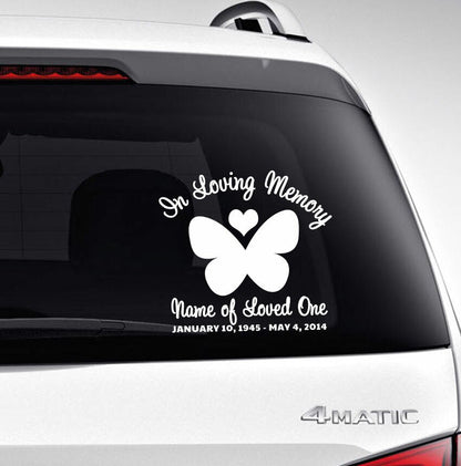 Butterfly In Loving Memory Car Decal - The Funeral Program Site