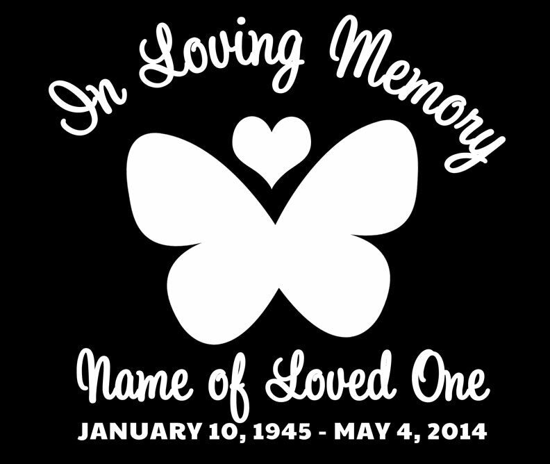 Butterfly In Loving Memory Car Decal - The Funeral Program Site