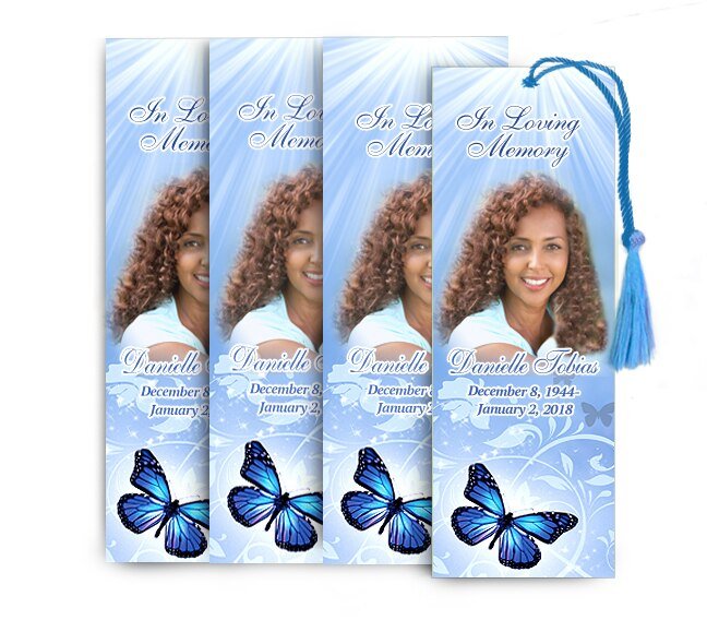 Butterfly Memorial Bookmark Done For You Design & Print (Pack of 50) - The Funeral Program Site