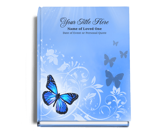 Butterfly Perfect Bind Memorial Funeral Guest Book - The Funeral Program Site