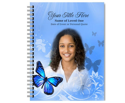 Butterfly Spiral Wire Bind Memorial Funeral Guest Book - The Funeral Program Site