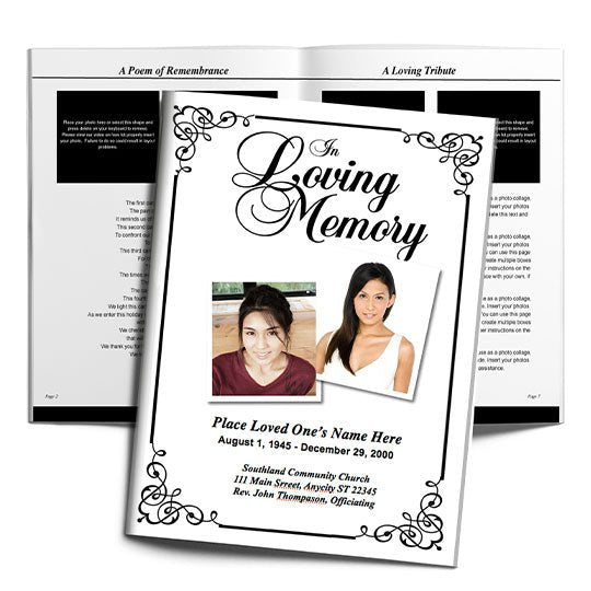 Cadence Funeral Booklet Template - The Funeral Program Site