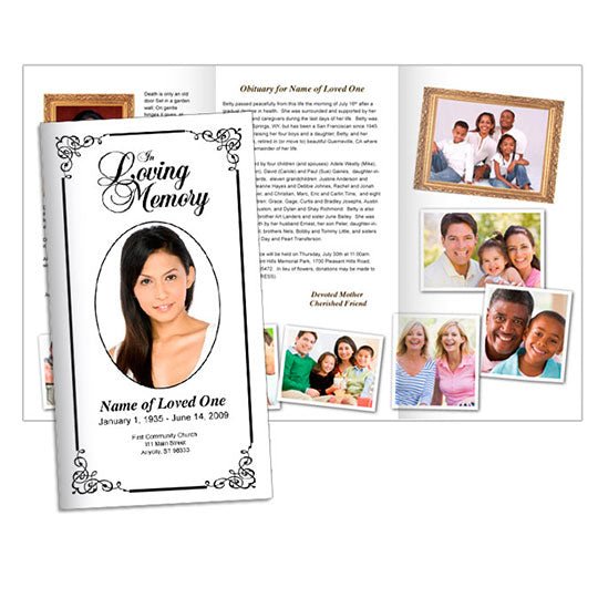 Cadence Trifold Funeral Brochure Template - The Funeral Program Site