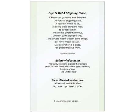 Calle 4 - Sided Graduated Funeral Program Template - The Funeral Program Site