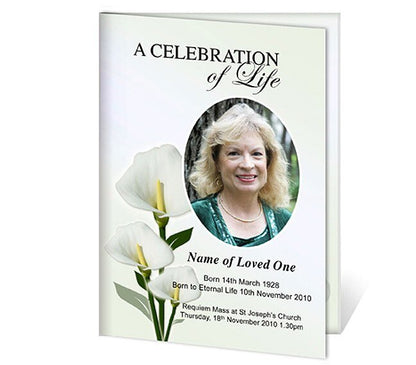 Calle A4 Funeral Order of Service Template - The Funeral Program Site